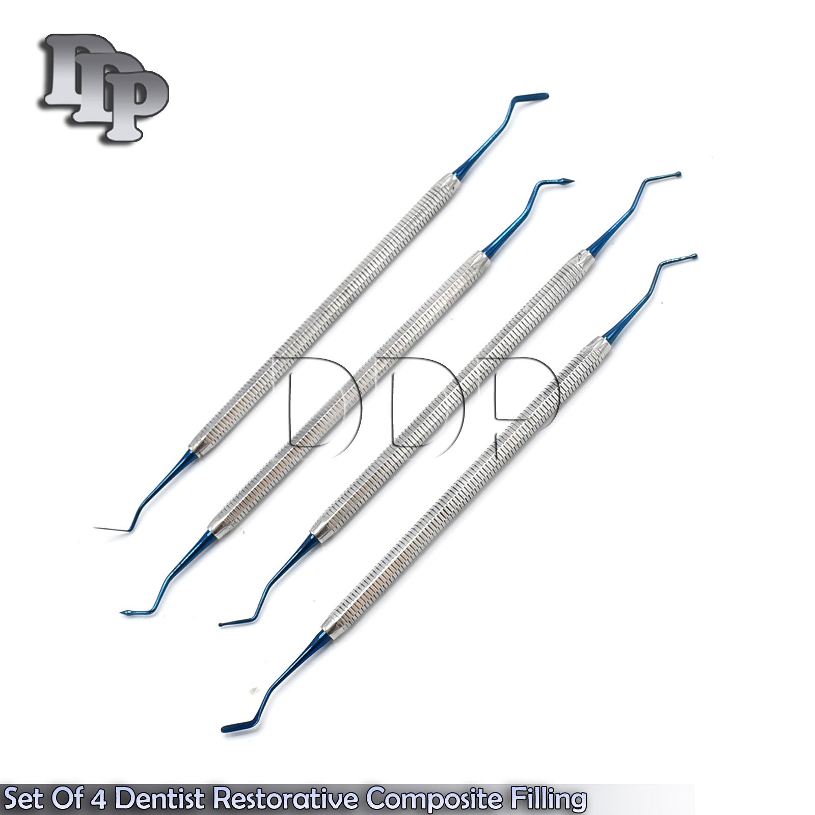 Set Of 4 Dentist Restorative Composite Filling Instruments Titanium Coat DN-2143 - Image 4