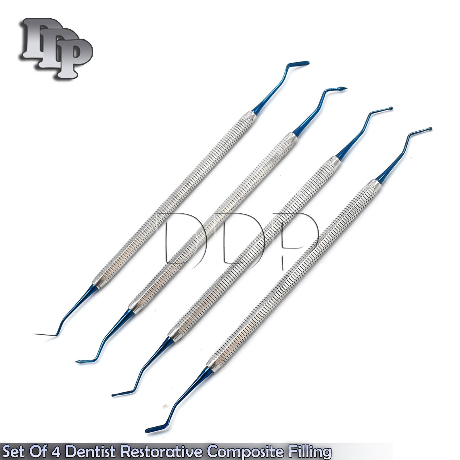 Set Of 4 Dentist Restorative Composite Filling Instruments Titanium Coat DN-2143
