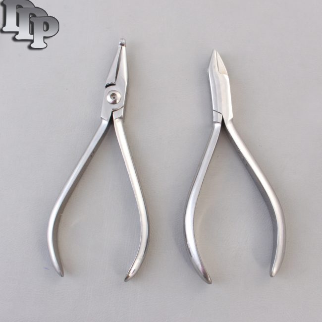 Set of 2 Aderer 3 Prong Plier & How Plier Straight Orthodontic Set