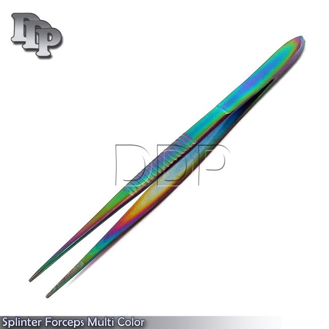 Splinter Forceps - Fine Point 4.5" Multi Color