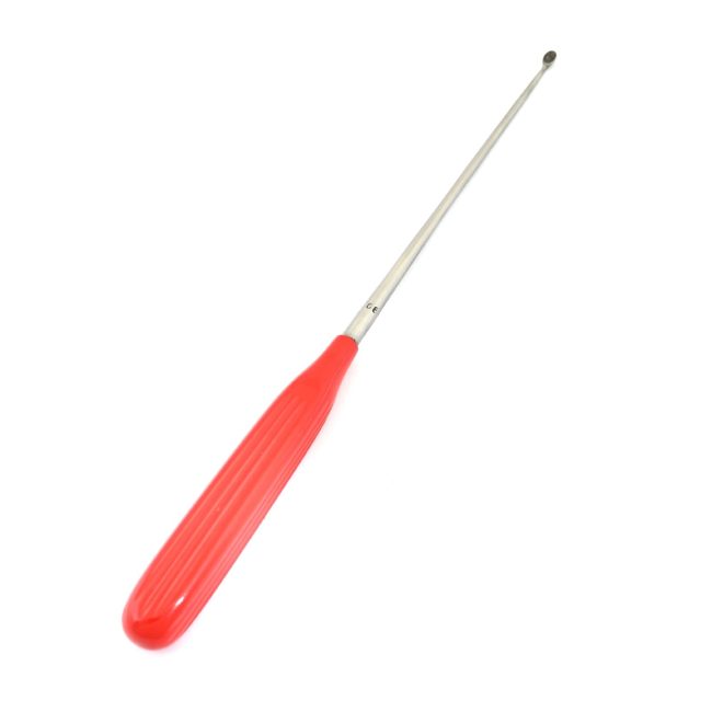 Spratt Brun Curette 10''(#6) Red Coated Handle Surgical Orthopedic Inst OP-111