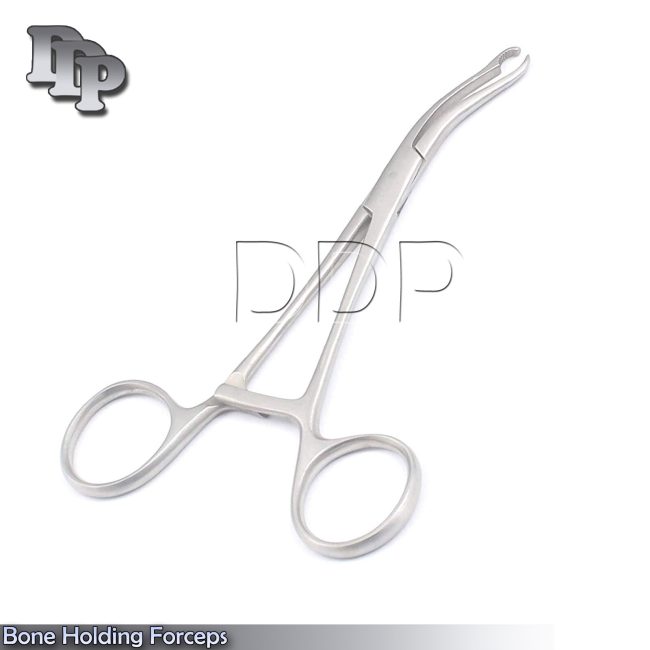 Surgical Bone Holding Forceps 16cm Orthopedic Curved Ratchet Instruments