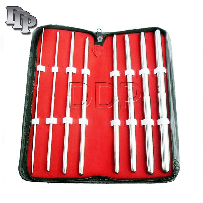 Surgical PRATT DILATOR Sounds Set OF 8 Pcs Dual-Ended STRAIGHT