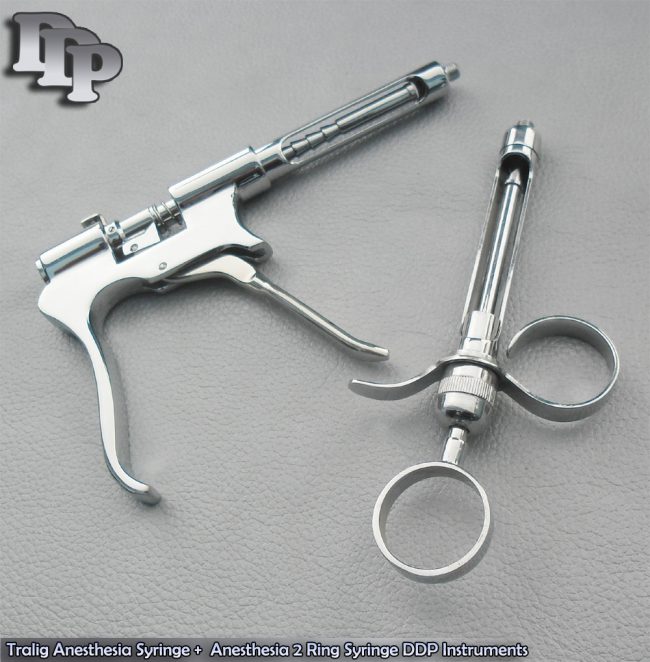 Tralig Anesthesia Syringe +  Anesthesia 2 Ring Syringe Instruments