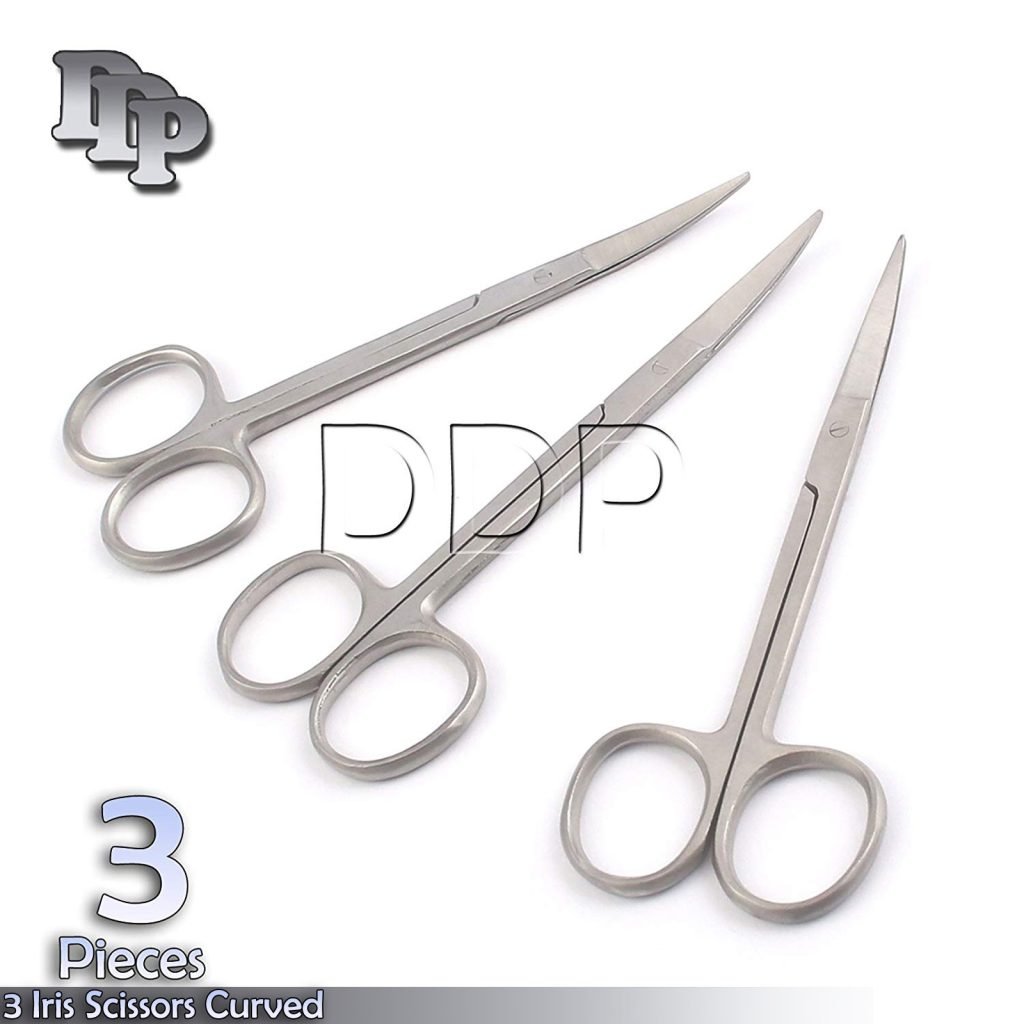 X3 Ophthalmic Surgical Iris Curved Tip Fine Operating Tissue Veterinary Scissors