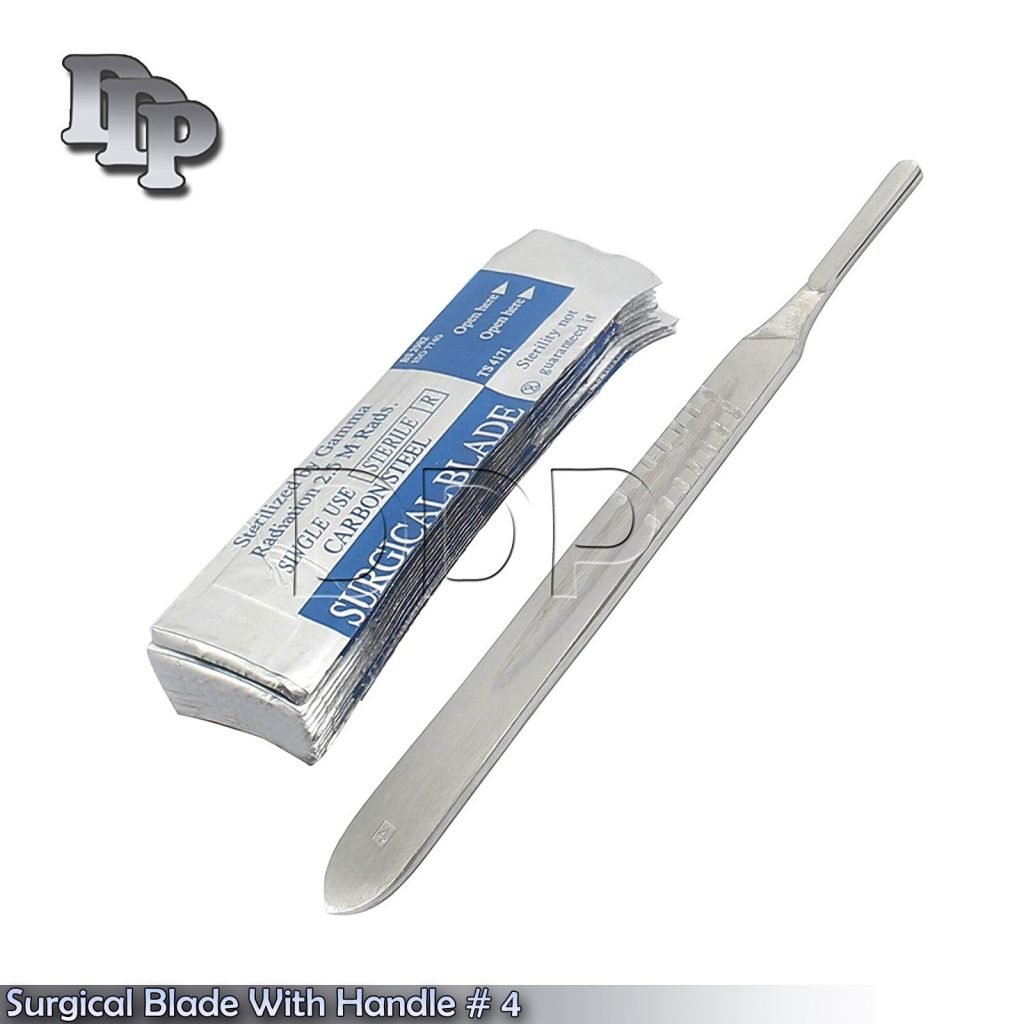 1 SCALPEL KNIFE HANDLE #4 + 5 pcs STERILE SURGICAL BLADE #20