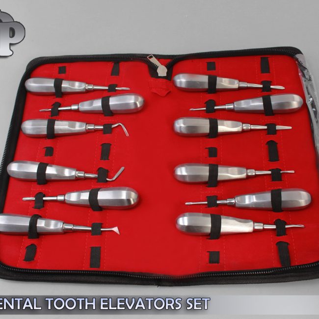 12 DENTAL TOOTH ELEVATORS SET SURGICAL DENTAL INSTRUMENTS