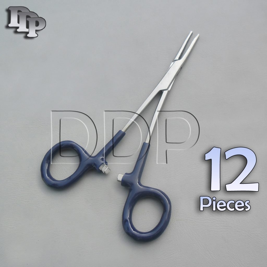 12 Hemostats Mosquito Forceps Surgical Instruments, Blue Dep Handle 5" Straight