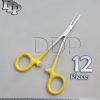 12 Hemostats Mosquito Forceps Surgical Instruments Yellow Dep Handle 5" Straight