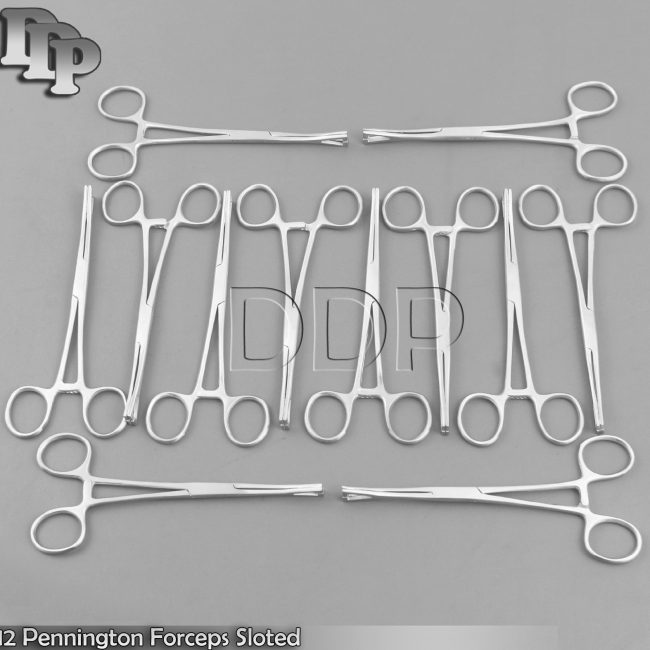 12 Pennington Forceps Sloted 6" Body Piercing Tools