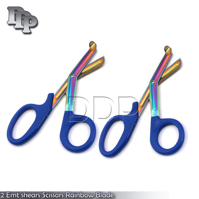 2 Emt shears Scissors Rainbow Blade Tactical Medical 7.5'' Medic Aid Tool