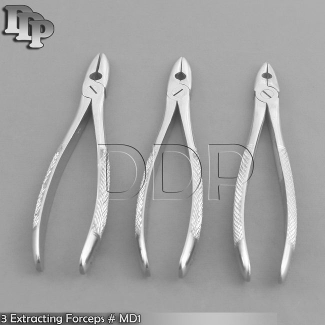 3× Dental Extracting Mead Forceps MD1 Upper Incisors Teeth Surgical Instruments
