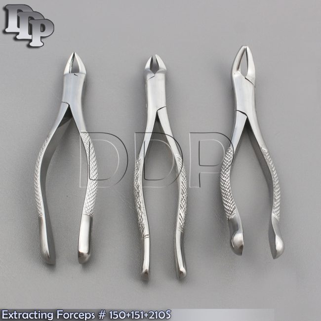 3 O.R GRADE DENTAL TOOTH SURGERY EXTRACTING EXTRACTION FORCEPS # 150+151+ 210S