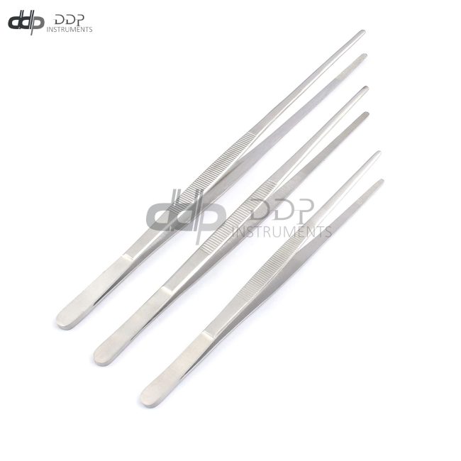 3 Piece Tweezers Set Dressing Thumb Serrated Forceps 8,10,12 Inch DS-1589