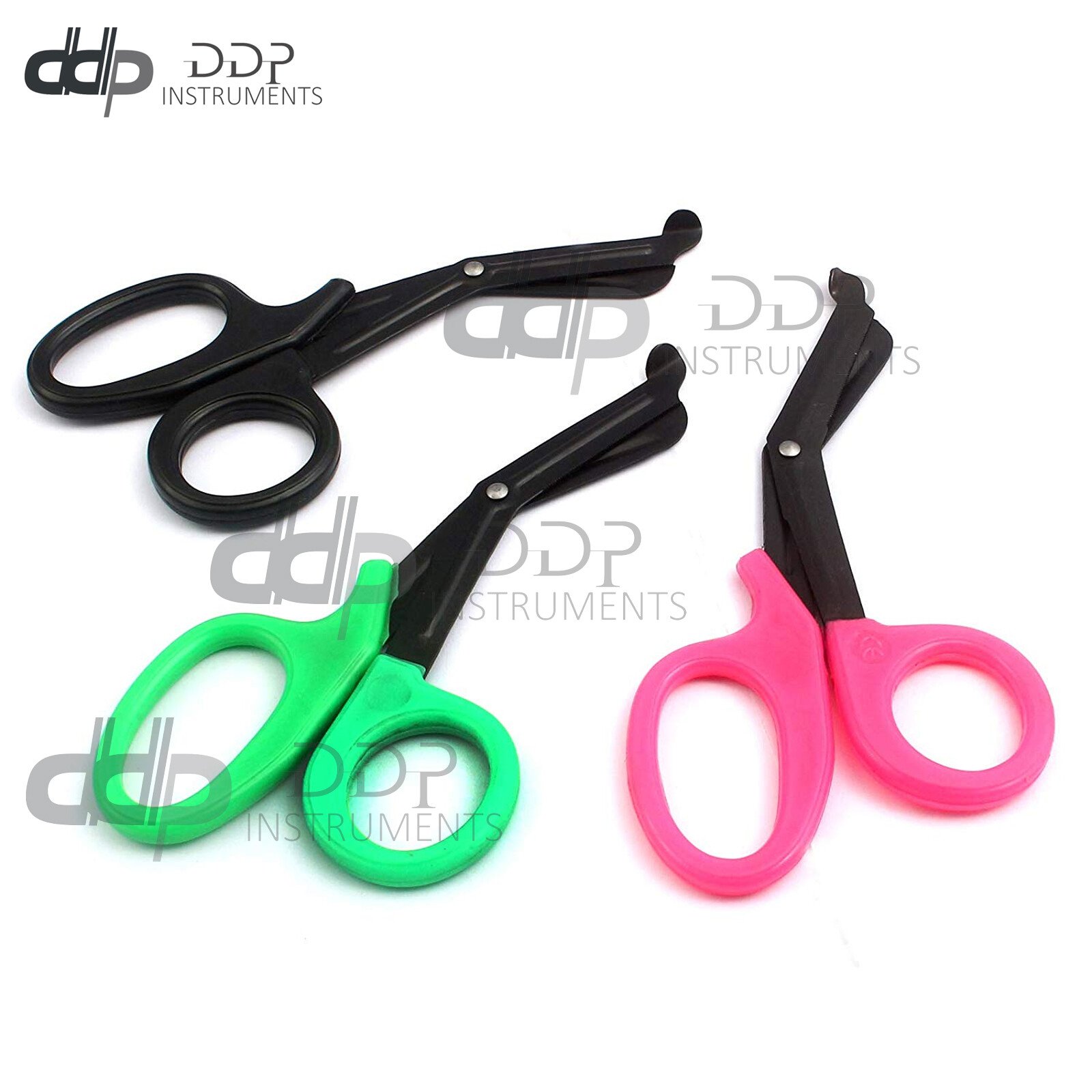3 (Pink Green Black) Fluoride Coated Trauma Paramedic EMT Shears Scissors 7.5"