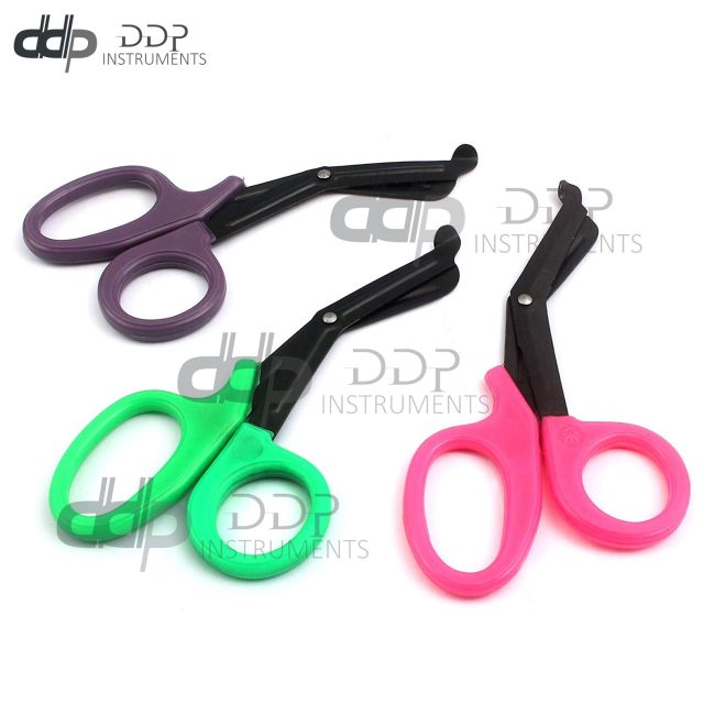 3 (Pink Green Purple) Fluoride Coated Trauma Paramedic EMT Shears Scissors 7.5''