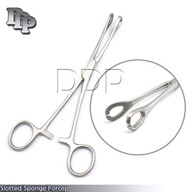 4 Pieces Of Slotted Sponge Forcep 7" Body Piercing Kits Supplies Instruments
