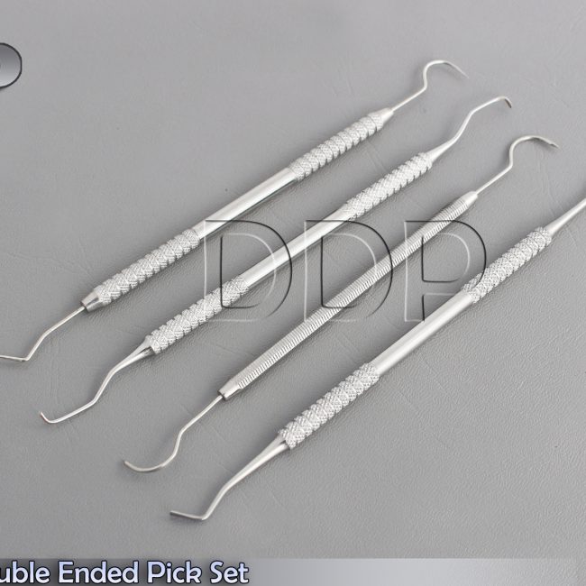 4 pc Double Ended Pick Set Probe Wax Carver Set, Stainless Steel Pr-178