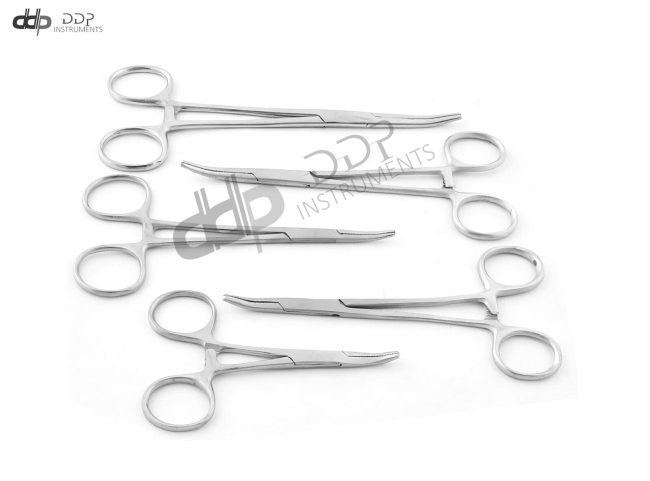 5 MOSQUITO HEMOSTAT FORCEPS 3.5"+4.5"+5"+5.5"+6.25" CURVED SURGICAL INSTRUMENTS
