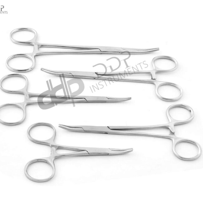 5 MOSQUITO HEMOSTAT FORCEPS 3.5"+4.5"+5"+5.5"+6.25" CURVED SURGICAL INSTRUMENTS