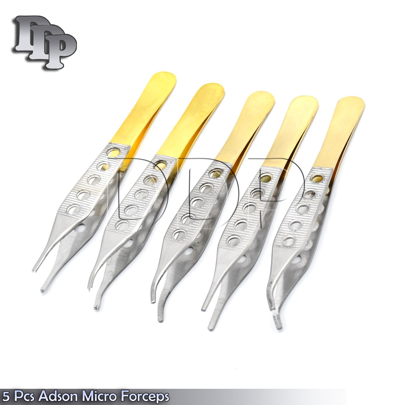 5 PCS ADSON MICRO PLASTIC SURGERY FORCEPS INSTRUMENTS W/ FENESTRATED HANDLE