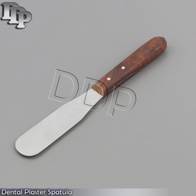 5 Pcs Dental Lab Metal Mixing Plaster Blade Wooden Handle Spatula Instrument