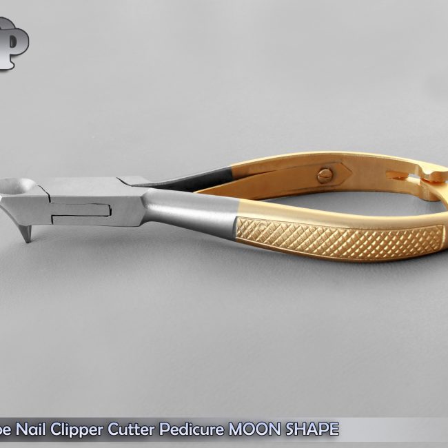5.5" Pro Toe Nail Clipper Cutter Pedicure MOON SHAPE Gold Handle