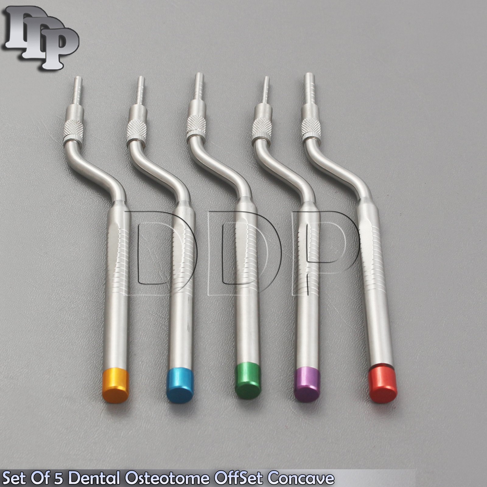 5Pcs Offset Concave Tip Osteotomes Curved Implant Bone Spreading Sinus Lift New - Image 3