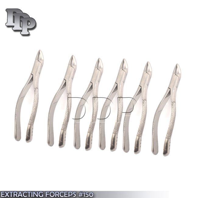 6 PIECES EXTRACTING FORCEPS # 150 DENTAL SURGICAL INSTRUMENTS