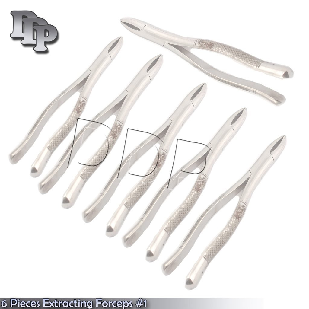 6 Pieces of Dental Tooth Extracting Forceps #1 Instruments