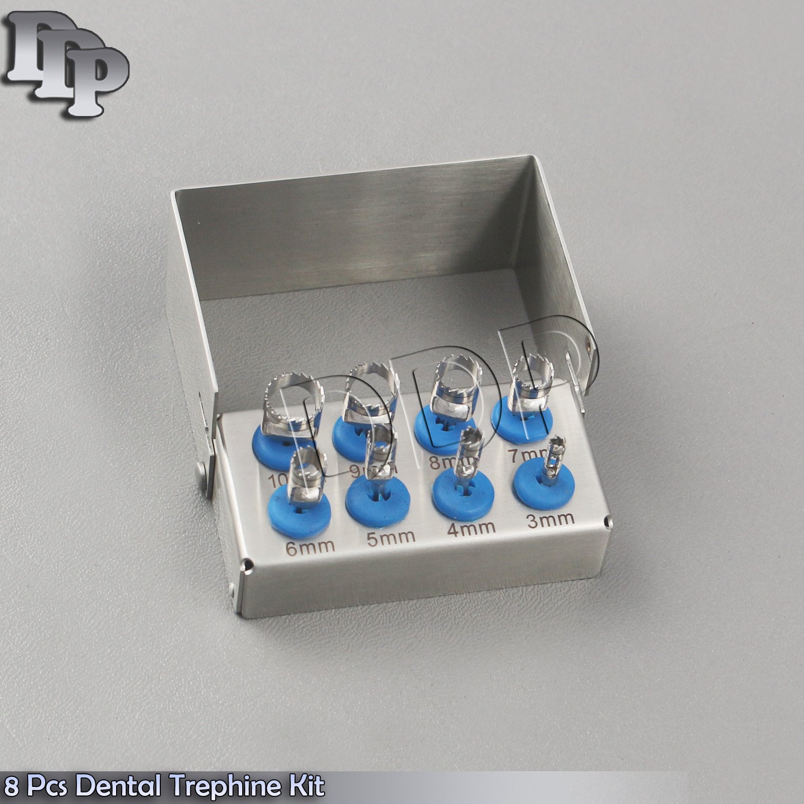8 Pcs Dental Trephine Kit Surgical Oral Surgery With FREE Bur Holder New