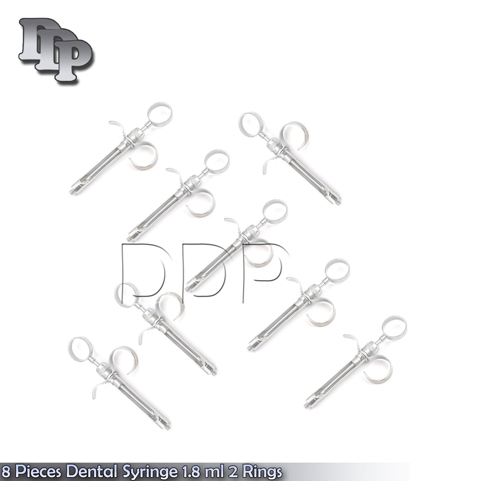 8 Pieces Of Anesthetic Dental Syringe 1.8 ml 2 Rings Instruments