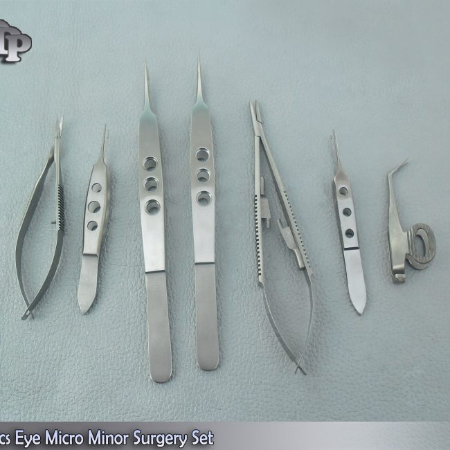 9 Pc O.R Grade Eye Micro Minor Surgery Ophthalmic Set Forceps Scissors EY-011