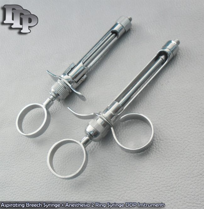 Aspirating Breech Syringe + Anesthetic 2 Ring Syringe DDP Instruments
