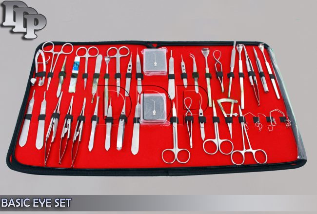 BASIC EYE SET of 45 Instruments Ophthalmic Lab Surgical EY-020