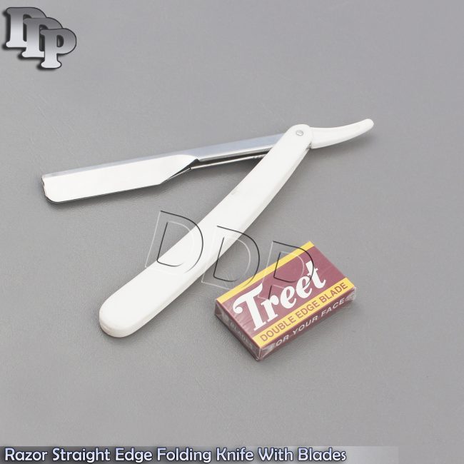 Barber Hair Shaving Razor Straight Edge Folding Knife Men Grooming Safety Blades