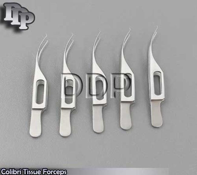 Colibri Tissue Forceps 1x2 Teeth Eye Microsurgery Instruments 5 Pieces