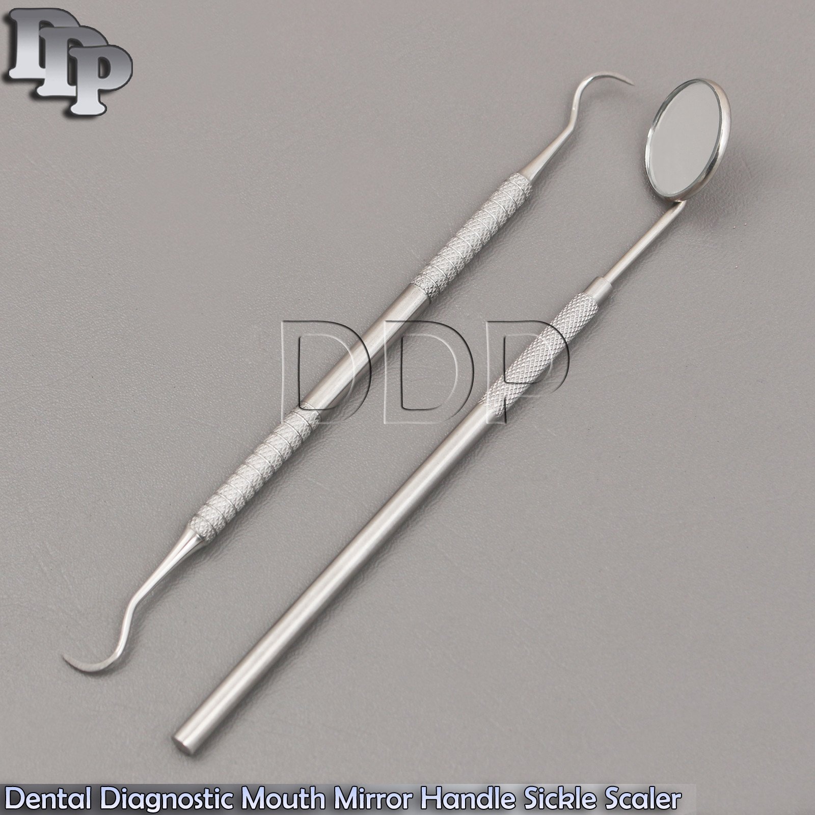 Dental Diagnostic Mouth Mirror Handle Sickle Scaler Tartar Remover Scraper Tools