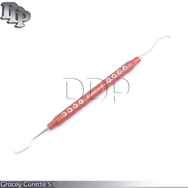 Dental Gracey Curette 5/6 Periodontal Hollow Handle Red Color Surgical Scaler
