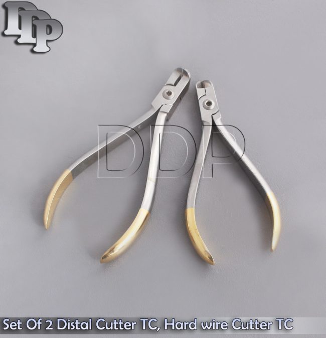 Dental Set Of 2 Distal Cutter TC, Hard wire Cutter TC Orthodontic Plier Lab Kit