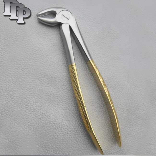 EXTRACTING FORCEPS MD 2 GOLD PLATED DENTAL SURGICAL INSTRUMENTS