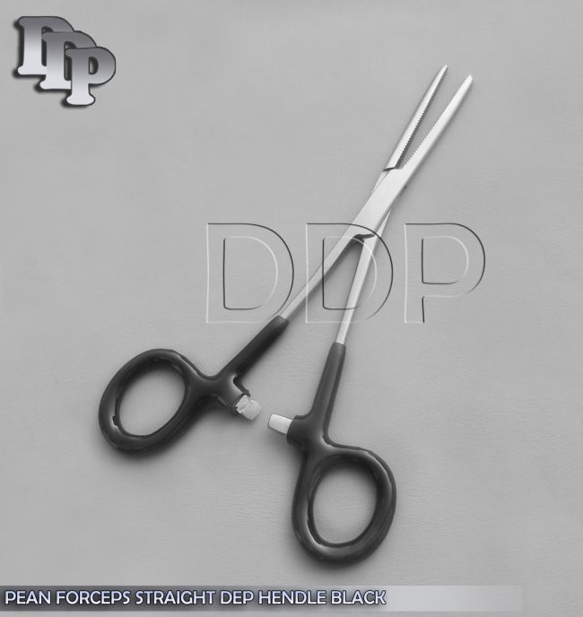 Hemostat Pean Forceps Surgical Instruments, Black Dep Handle 7" Straight