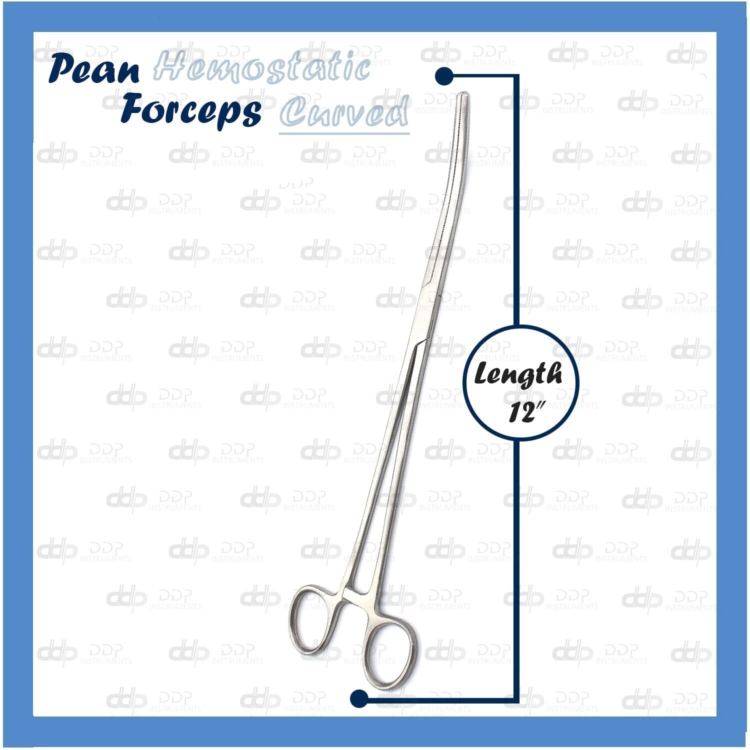 Hemostat Surgical Tools Set of 2 Pean Rochester Straight & Curved Forceps 12" - Image 4