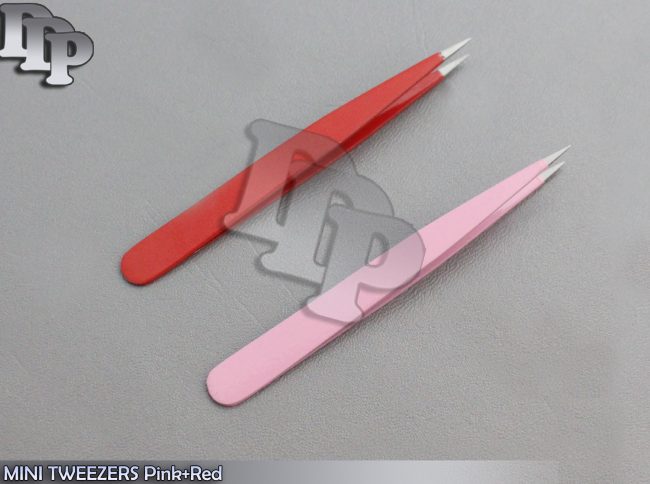 MINI TWEEZERS SHARP -Color RED+PINK