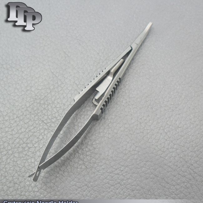 Micro Castroviejo Needle Holder 5.5" Curved  With Lock Surgical Instrument