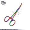 Multi Color Mosquito Forceps 3.5" Curved Rainbow Color