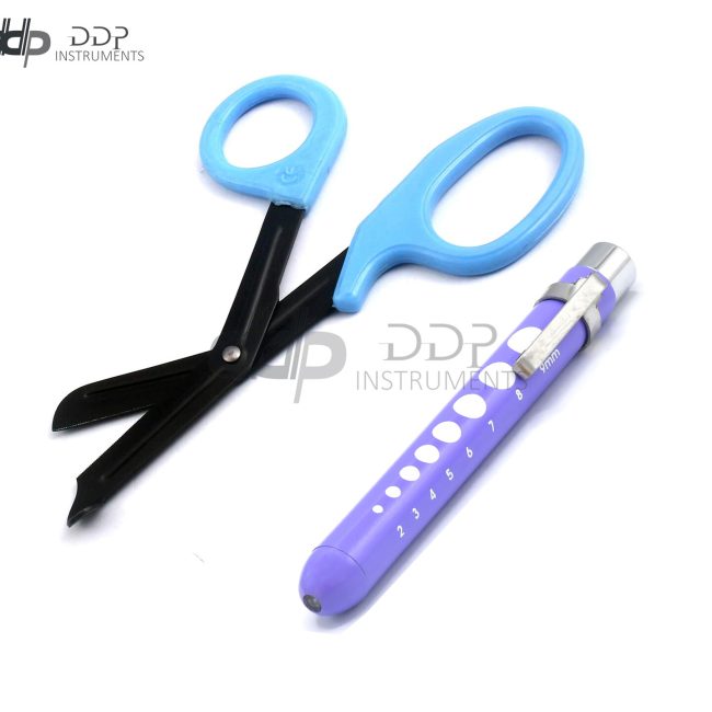 NEW EMS/EMT SERRATED SHEARS HEAVY DUTY BANDAGE SCISSORS 7.5" + REUSABLE PENLIGHT