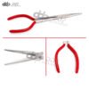 New 11-Inch Straight Jaw Extra Long Reach Chain Nose Pliers Red Grip
