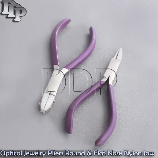 Optical Jewelry Pliers Round & Flat Nose Nylon Jaw Hand Tools Optical Jewelry