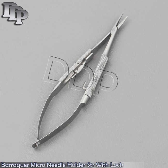 PREMIUM O.R GRADE CASTROVIEJO MICRO NEEDLE HOLDER SMOOTH 4" STRAIGHT WITH LOCK